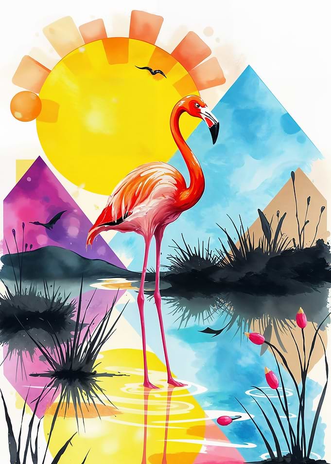 Pink Flamingo Sunset