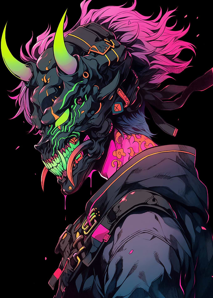 Cyberpunk Oni Mask
