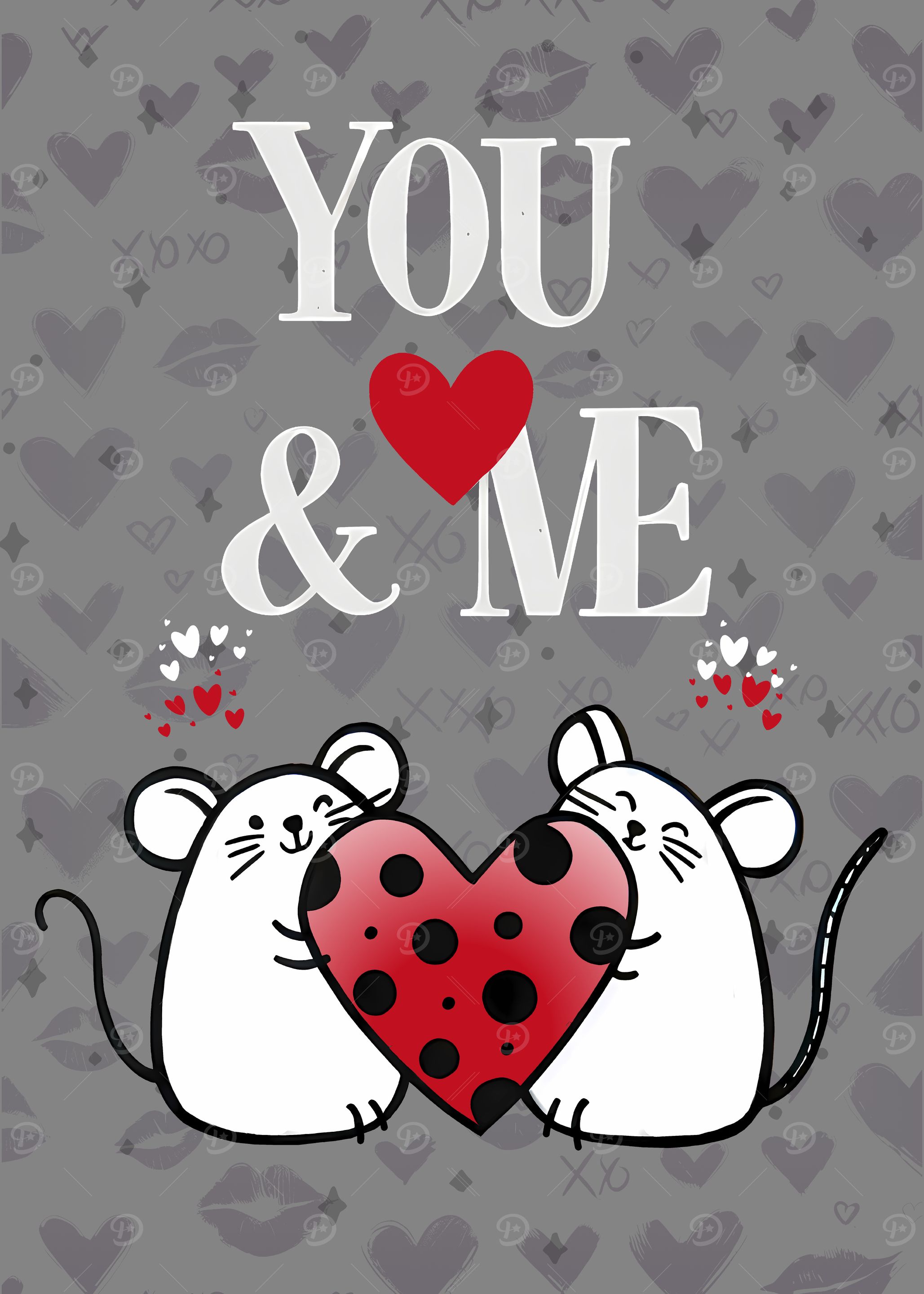 You & Me Cute Mouse Valentines Lovers
