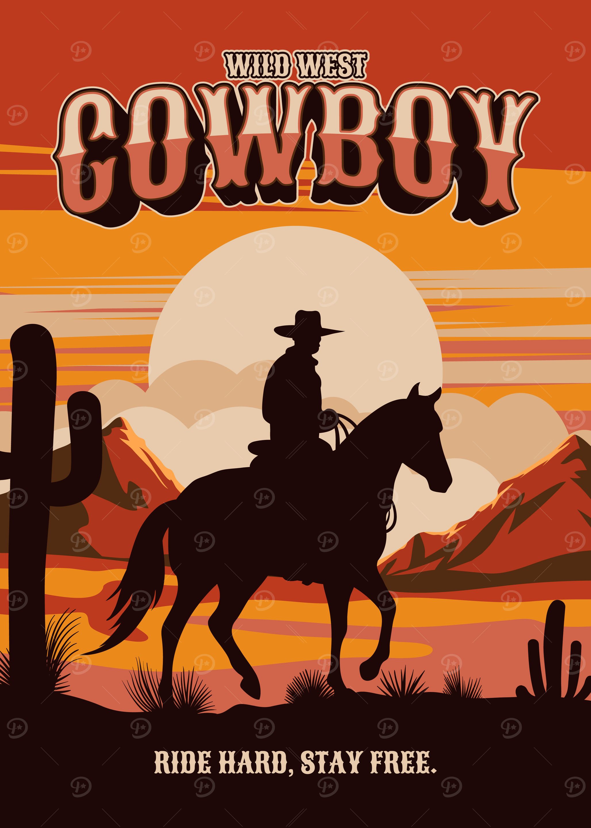 Wild West Cowboy Poster