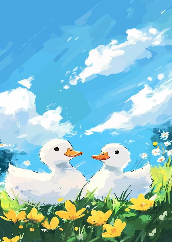 Two Ducks in a Meadow