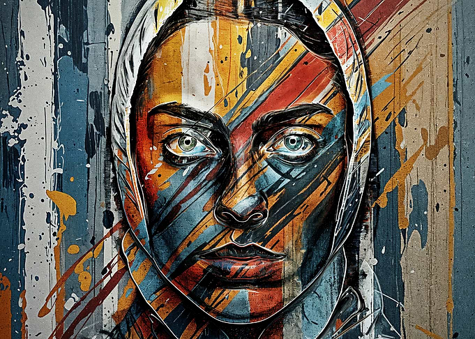 Abstract Portrait in Bold Colors