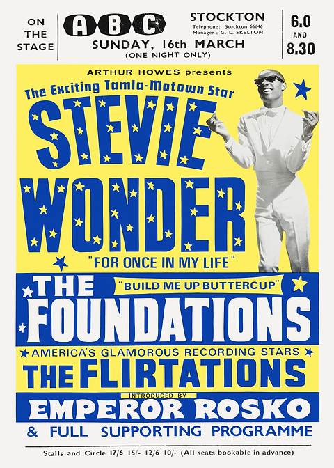 Stevie Wonder Concert Poster — retro concert bill printed on metal