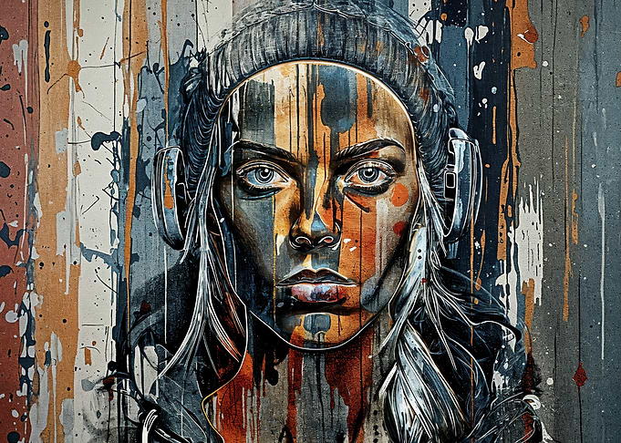 Woman in Abstract Art