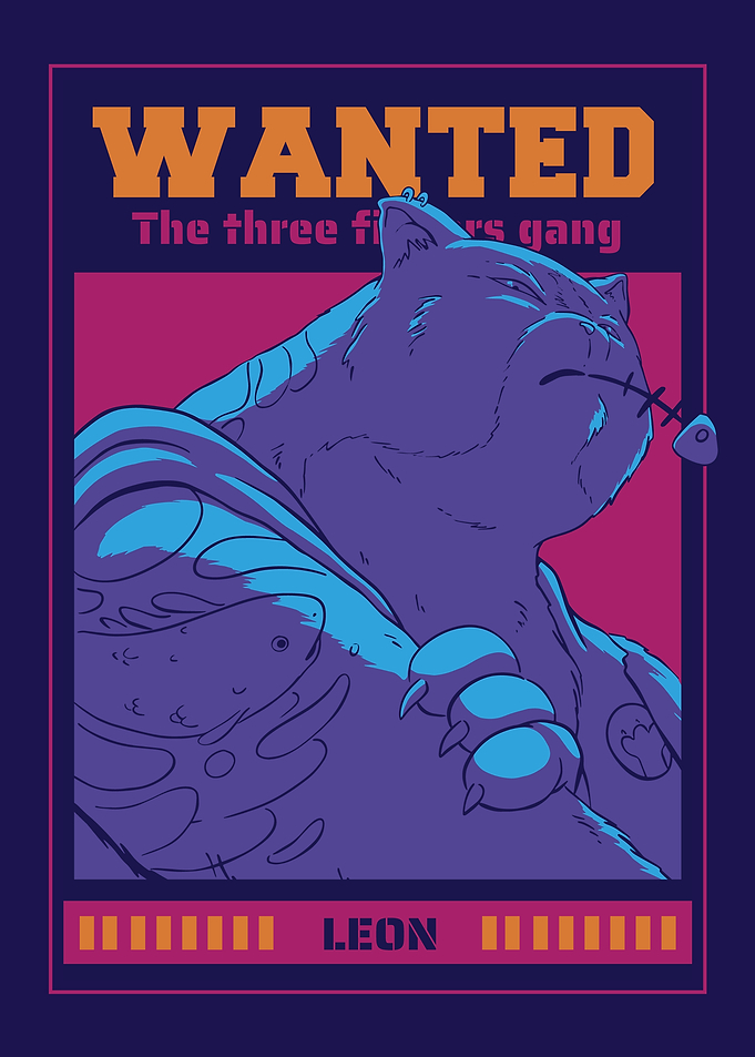 Cat Mafia Leon Wanted Poster