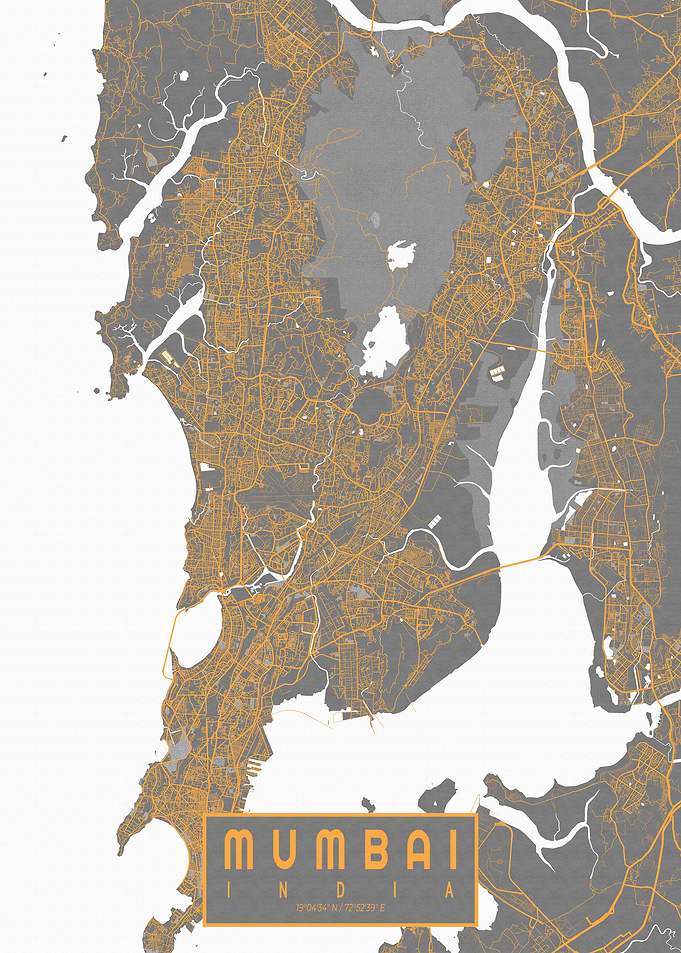 Mumbai City Map India Bauhaus