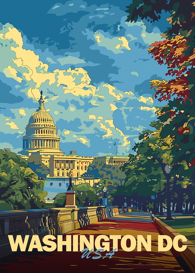 Washington DC Vintage Poster