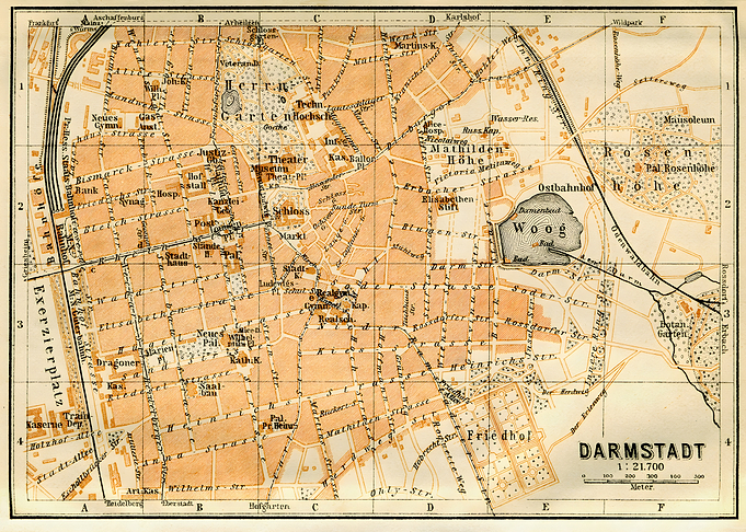Darmstadt City Map 1906