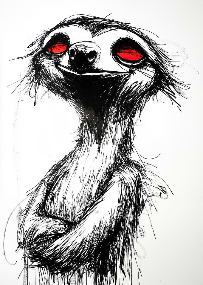 Smiling Sloth Illustration
