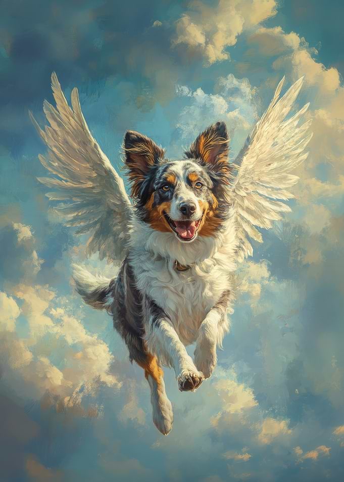 Australian Shepherd Angel | Pet Loss Tribute | Dog with Wings