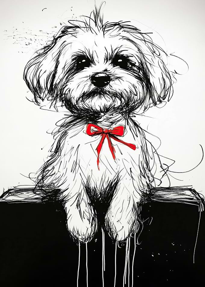 Cute Dog with Bow