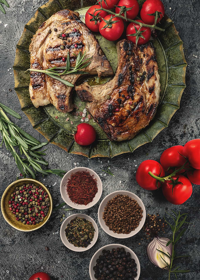 Grilled Pork Chops with Spices