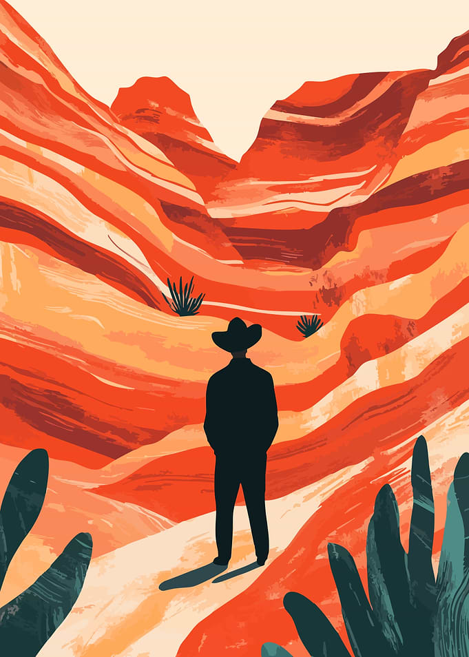 Mexican Cowboy Minimalist Art