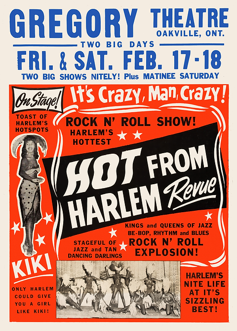 Hot From Harlem Revue Poster — retro concert bill printed on metal