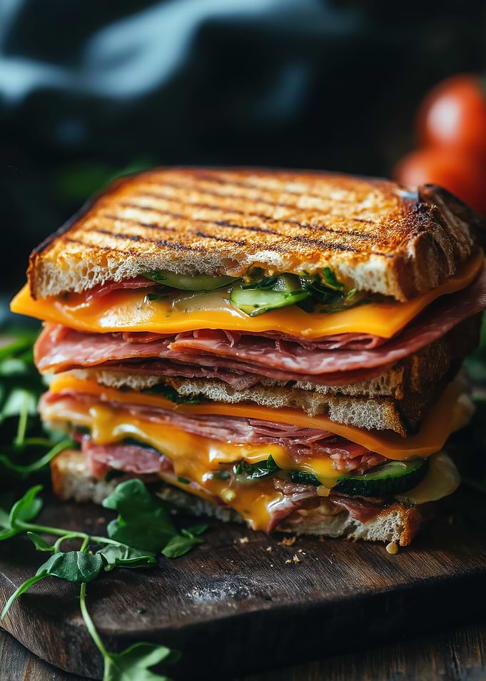 Grilled Cheese Sandwich with Salami