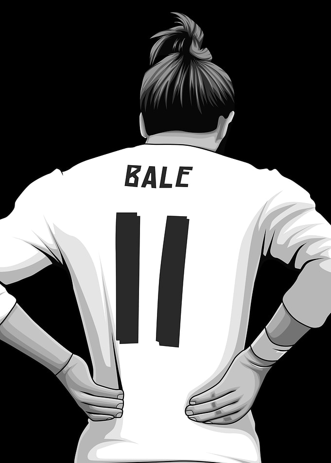 Gareth Bale Black and White Version