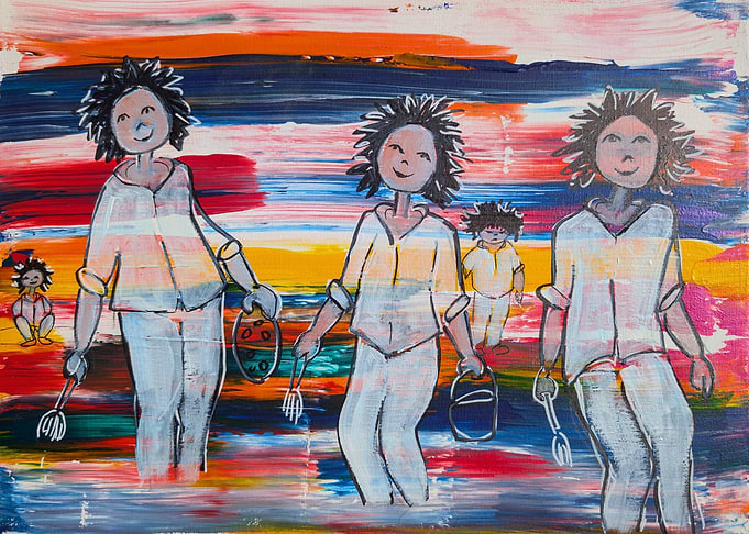 Colorful Family Painting