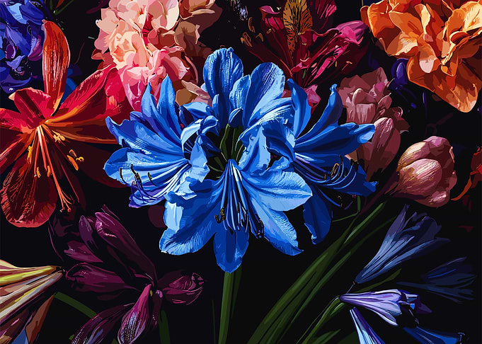 Blue Flowers Bouquet