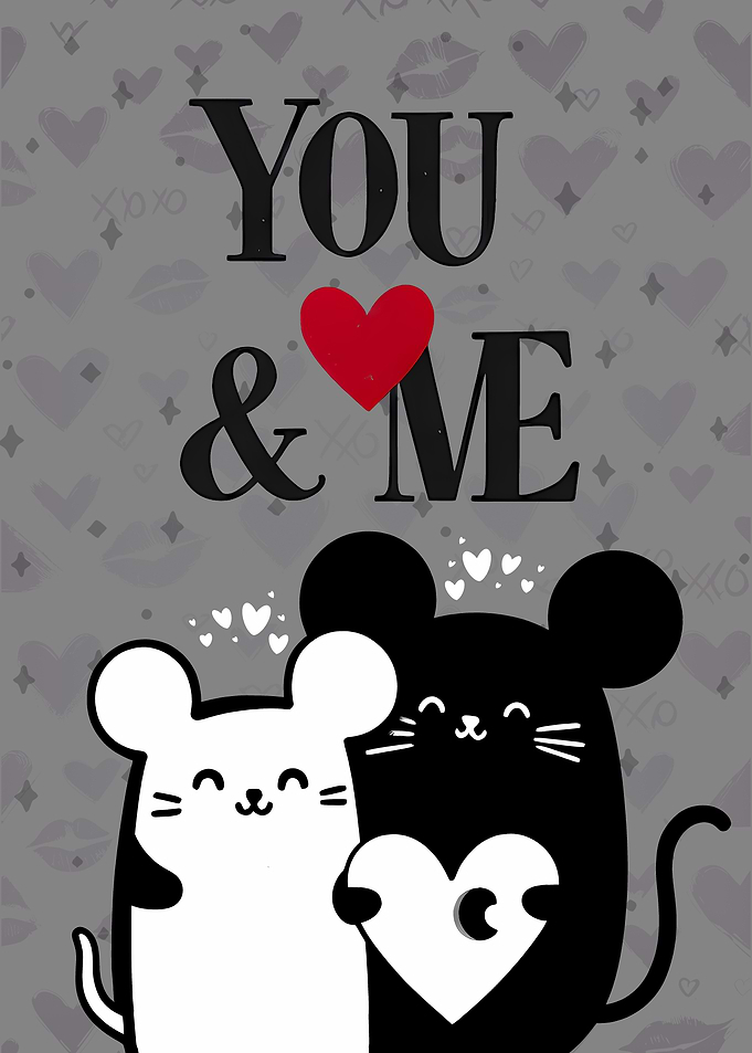 You & Me Cute Mouse Couple