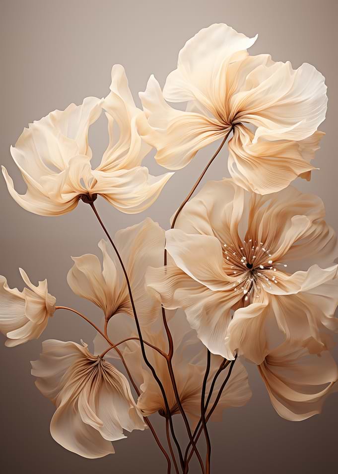 Delicate Beige Flowers
