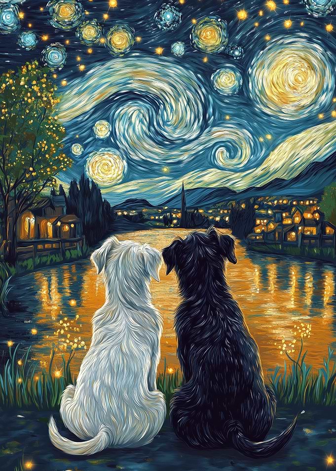 Starry Night Dogs