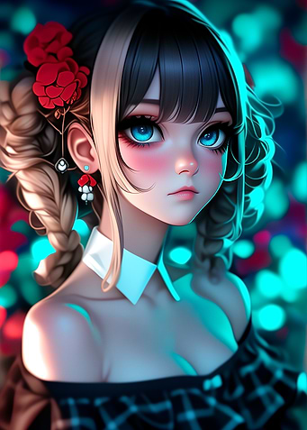 Anime Girl with Blue Eyes