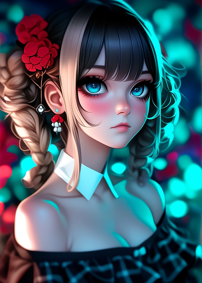 Anime Girl with Blue Eyes