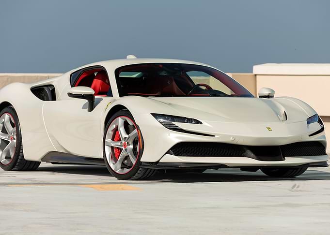 White Ferrari SF90 Stradale