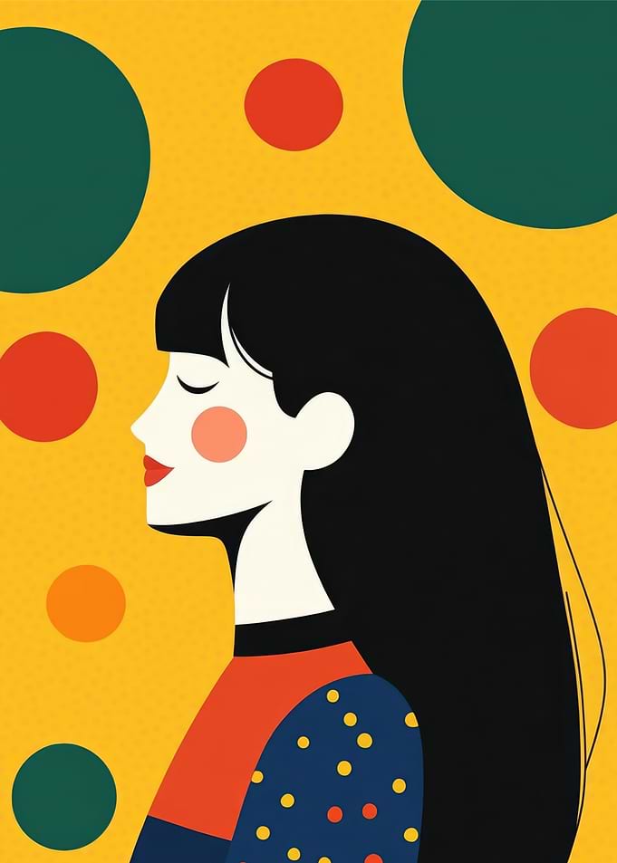 Woman in Polka Dot Dress