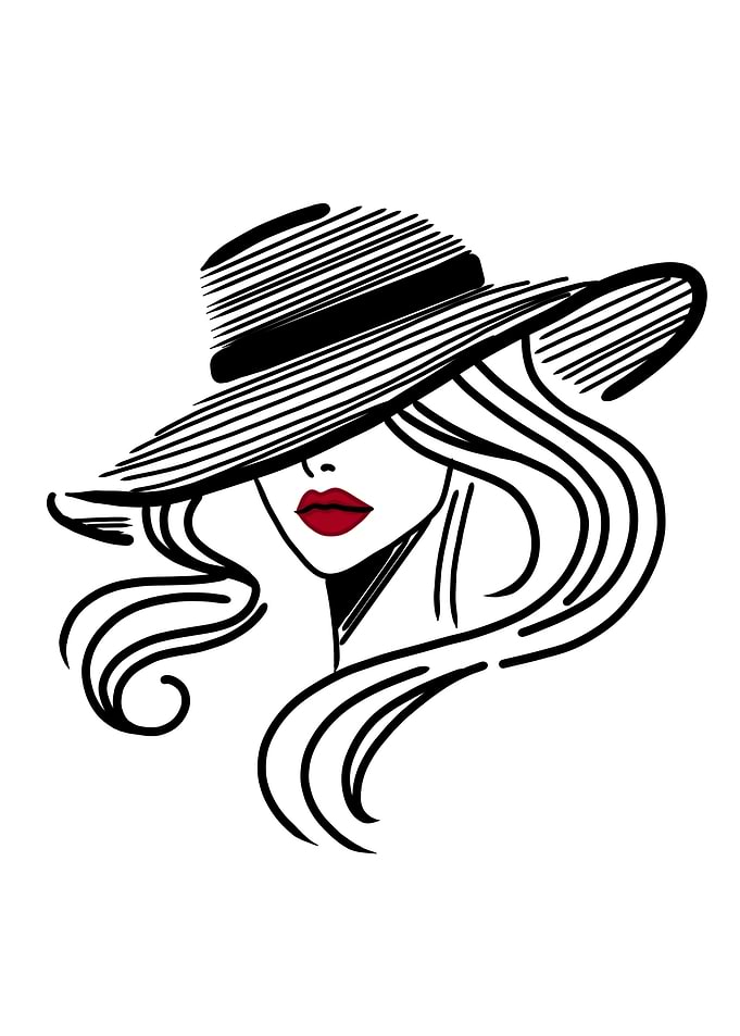 Fashion Woman Line Art