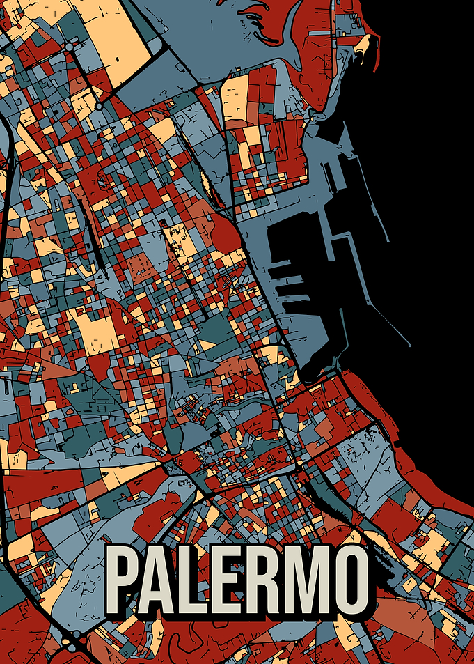 Palermo Italy Sicily City Map