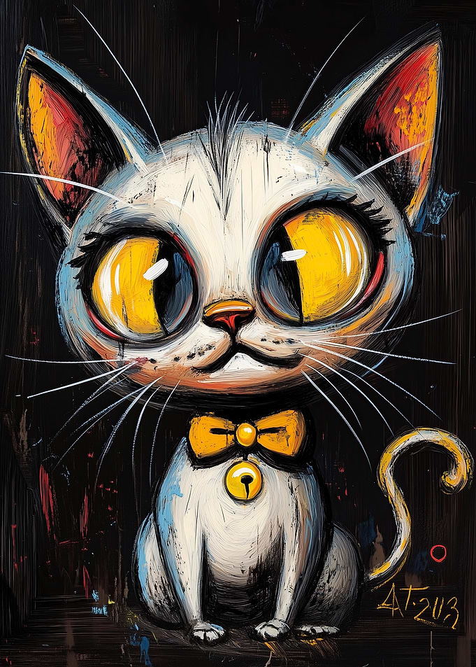 Whimsical Cat Portrait