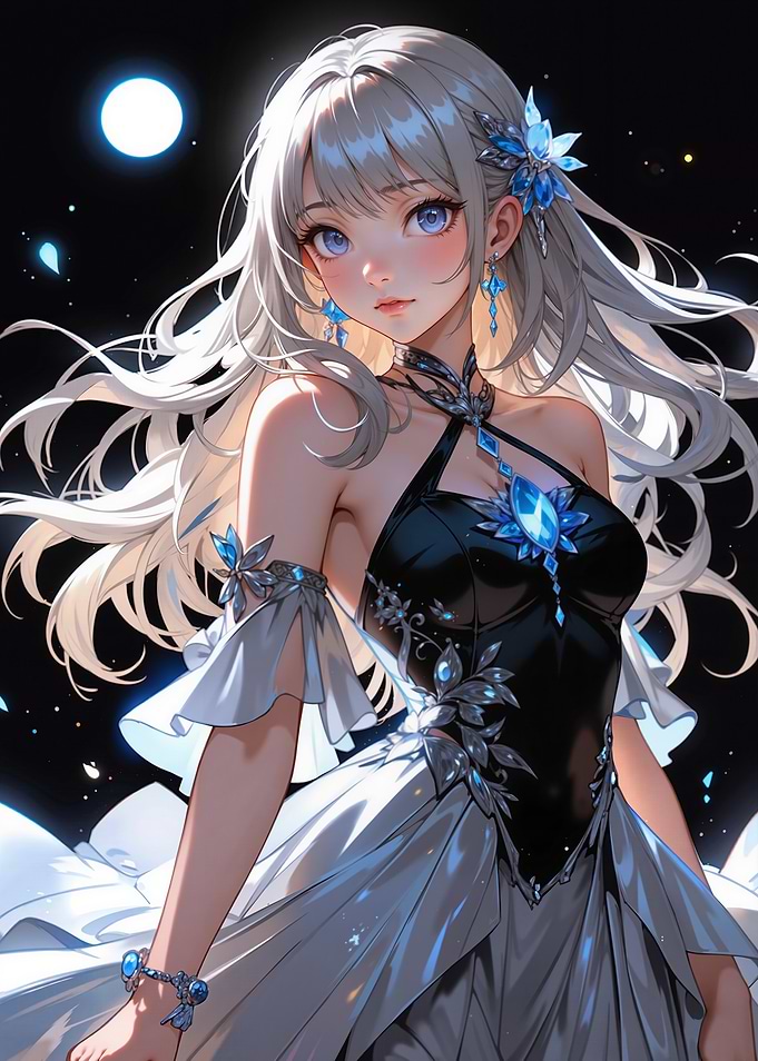 Anime Girl in Elegant Dress