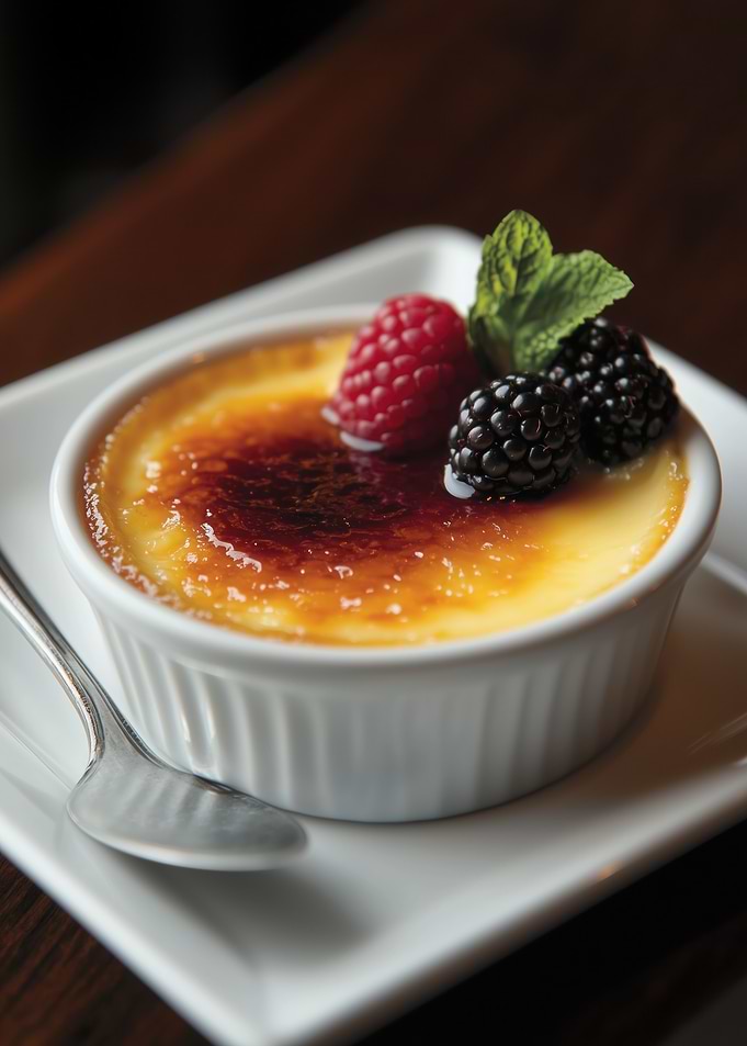 Crème Brûlée with Berries