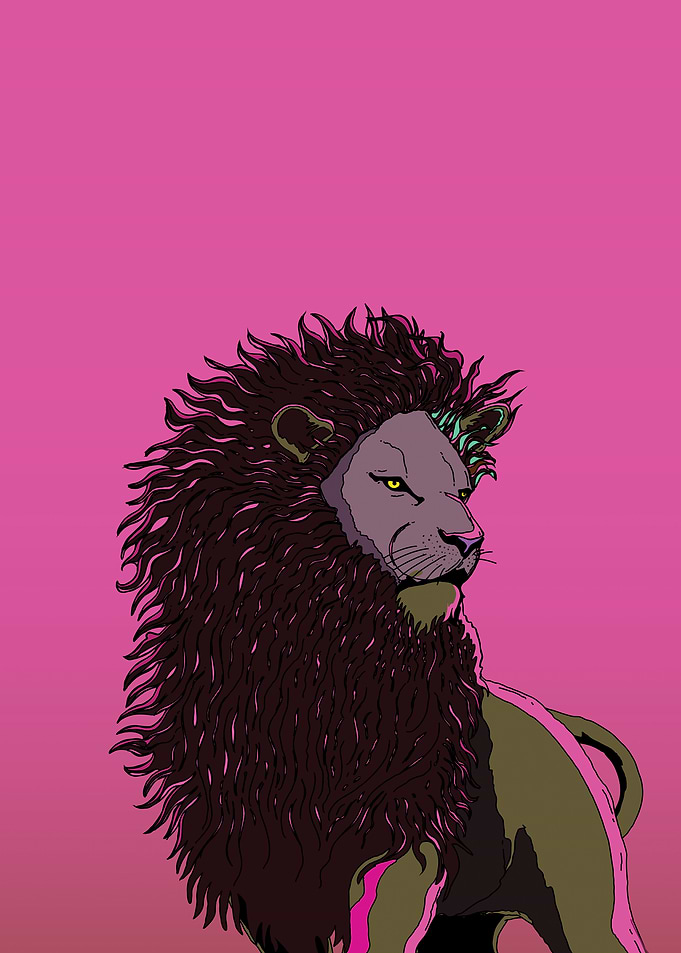 Lion in Pink