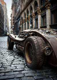 Steampunk Car in City