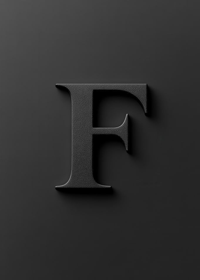 Matte Black Letter F