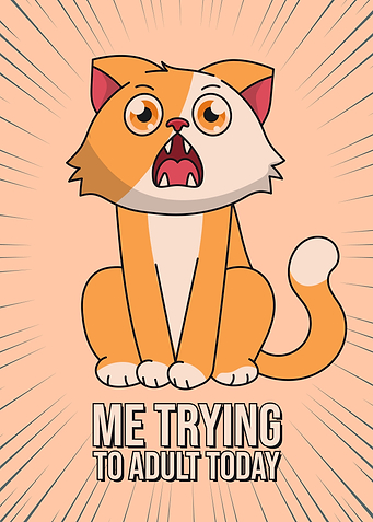 Cat Trying to Adult