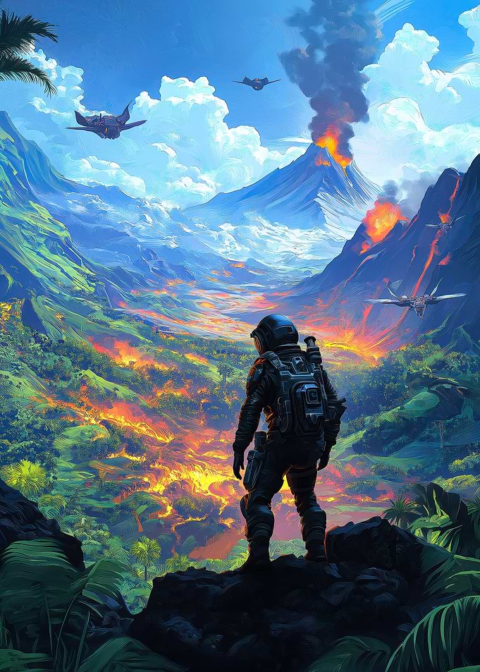 Volcanic Planet Landscape