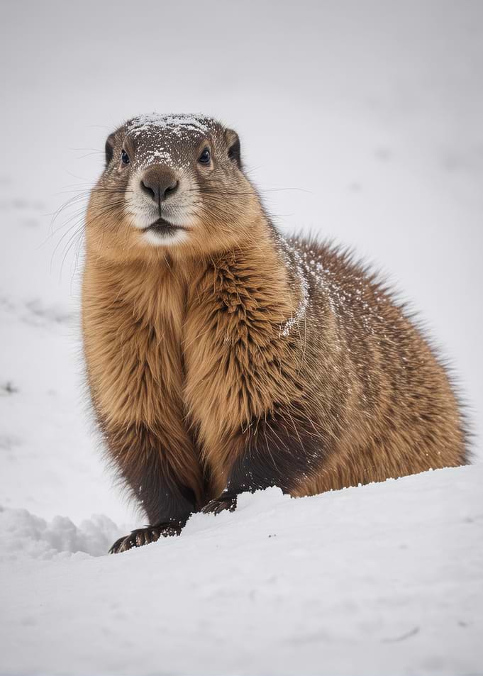 Groundhog in Snow