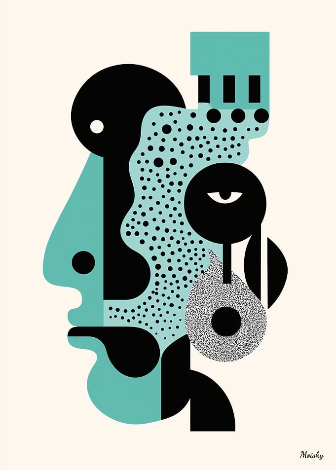 Minimalist Abstract Face – Modern Geometric Art