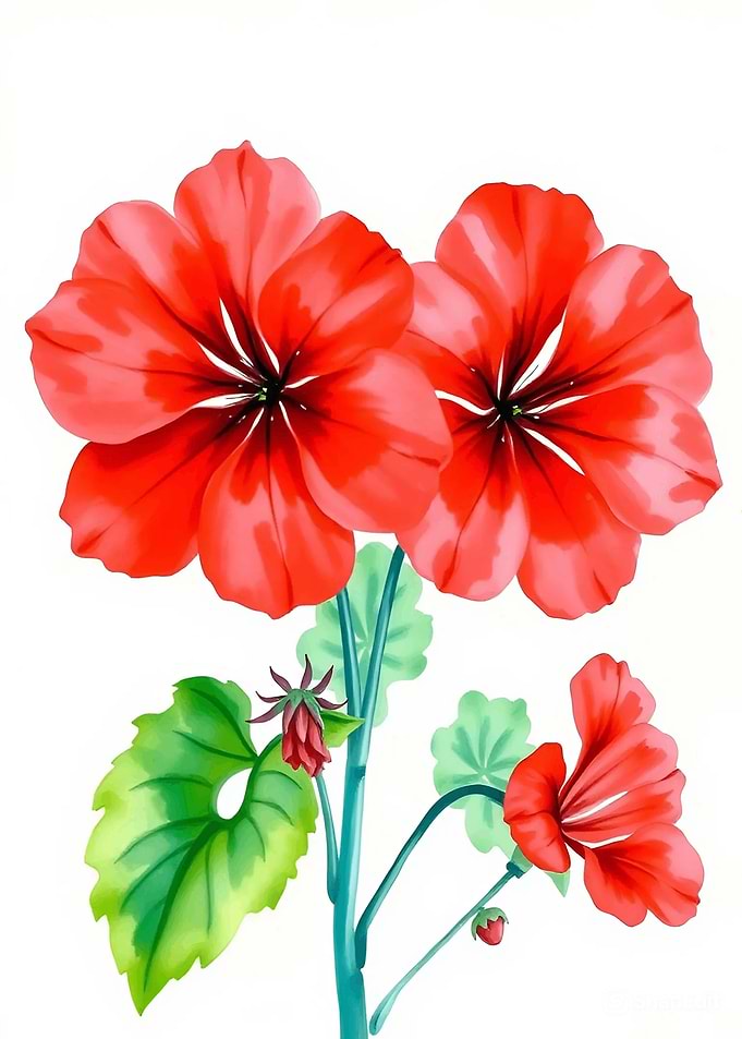 Red Flower Watercolor