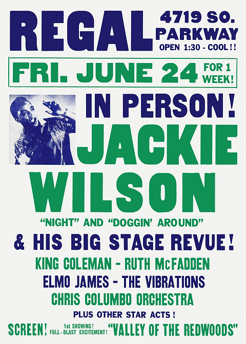 Jackie Wilson Concert Poster — retro concert bill printed on metal