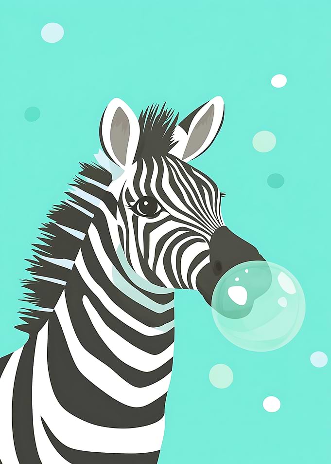 Zebra Blowing Bubble