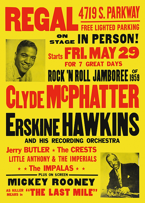 Clyde McPhatter Concert Poster — retro concert bill printed on metal