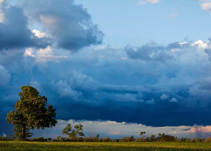 Stormy Sky Over Field