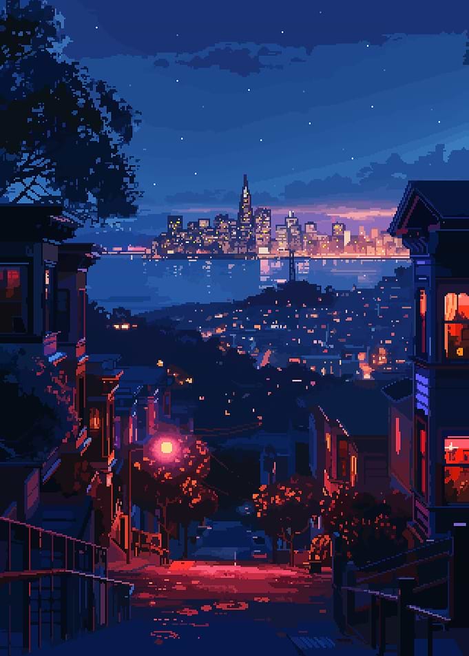 San Francisco California Pixel Art
