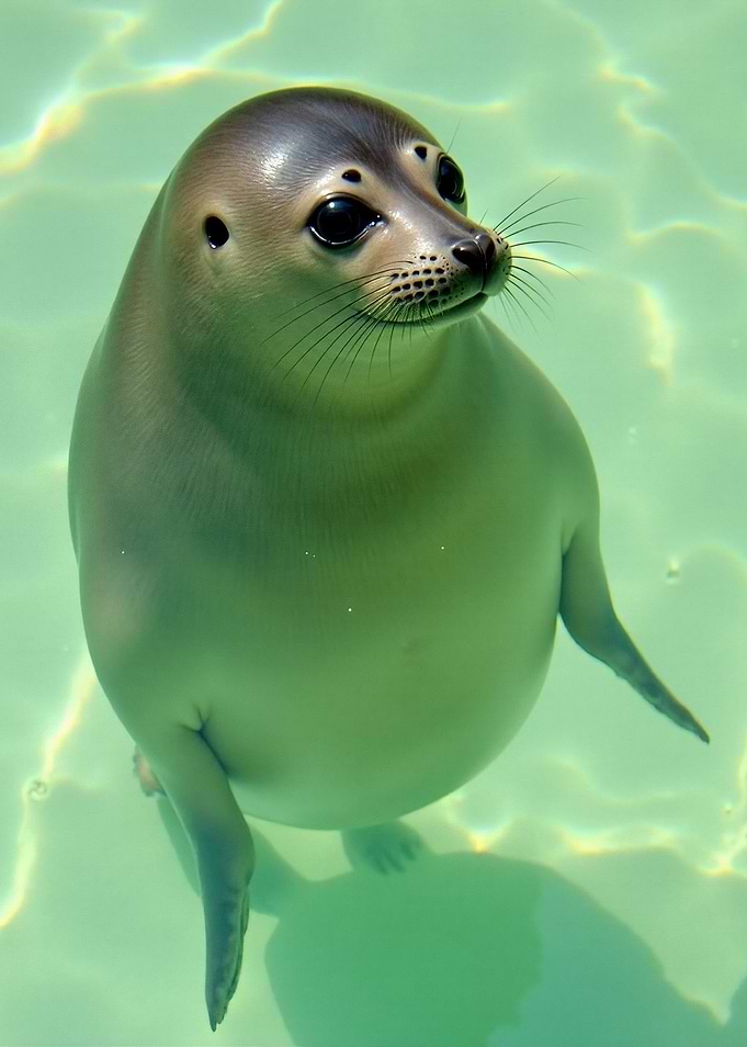 Cute Seal Pup in Water