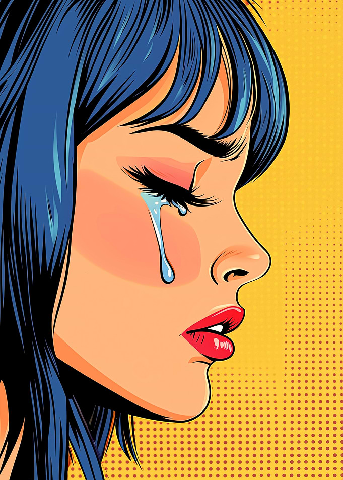 Girl Crying Woman Pop Art