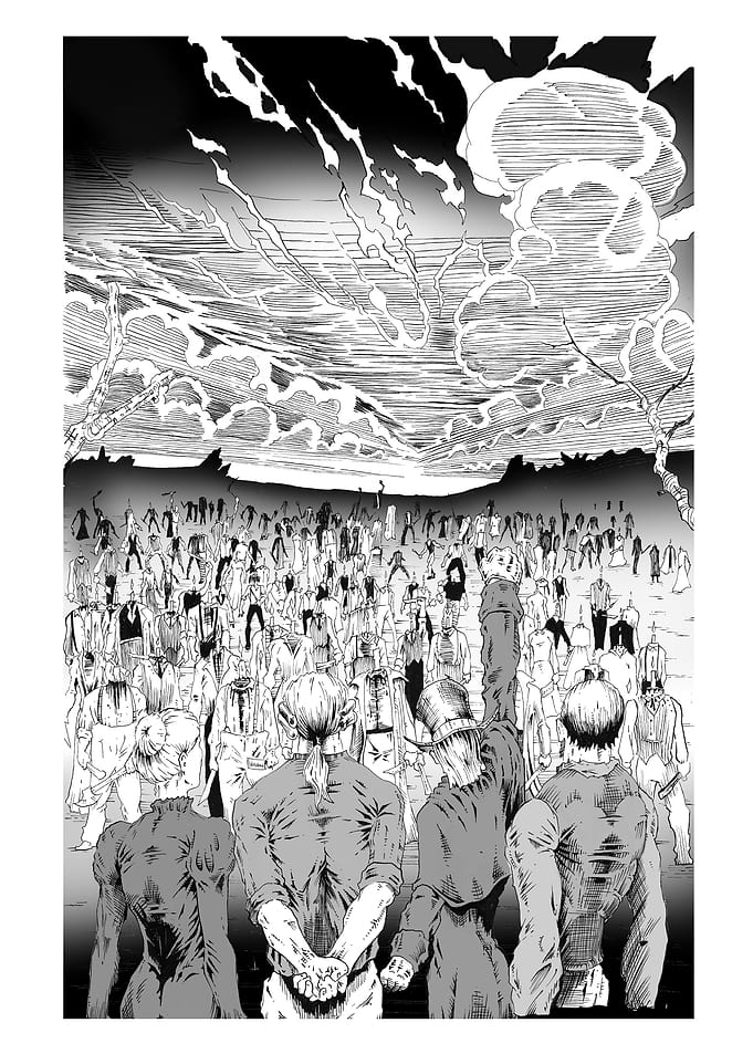 Black and White Comic Panel
